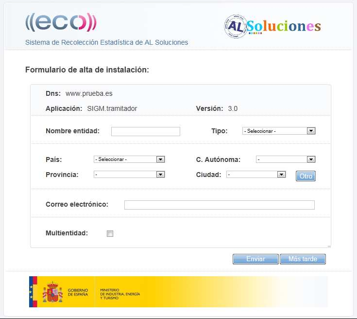 Registro de instalación